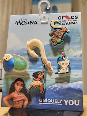 Authentic Blue, Cream, Green, Moana Pack Of Crocs Jibbitz